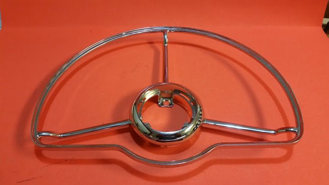 Deluxe Steering Wheel Horn Ring-New Chrome